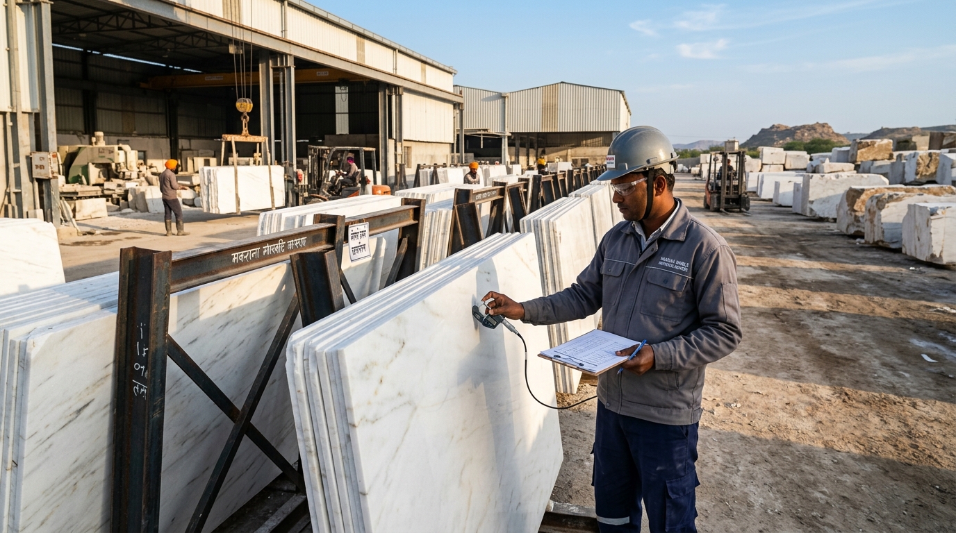 Makrana White Marble Sourcing Agent | Pure Calcitic Marble Inspection | QualityLink Global