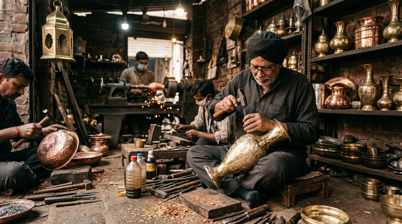 Moradabad Brassware Sourcing Agent | Metal Crafts & Lighting Audits | QualityLink Global